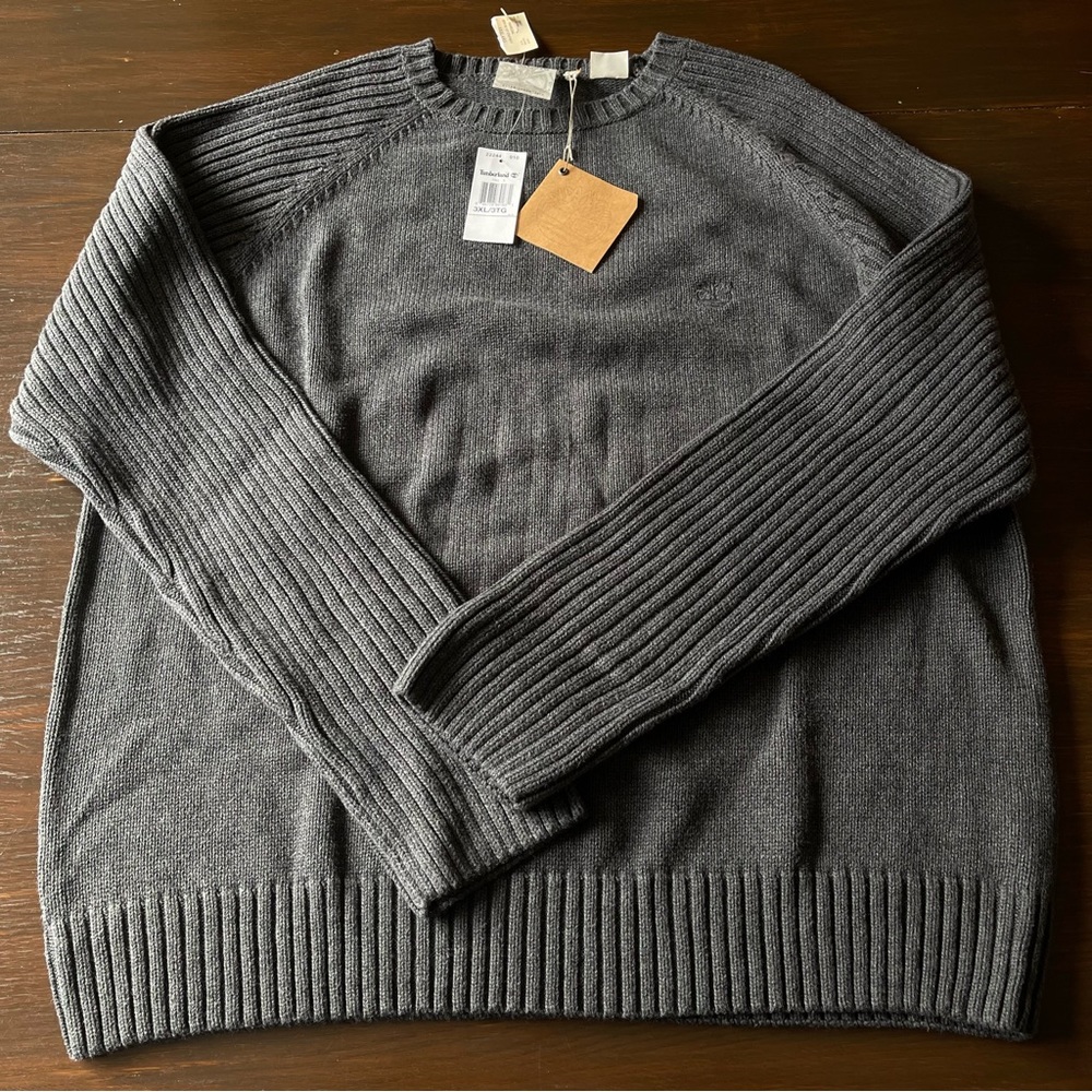 NWT! Timberland Charcoal Grey 100% Cotton Sweater